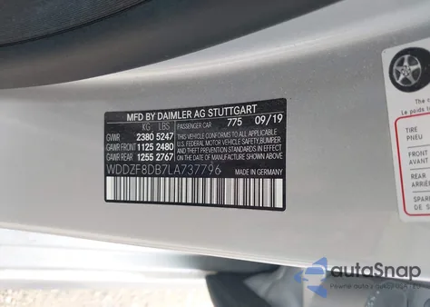 2020 Mercedes-Benz E 350 from USA, damaged, VIN WDDZF8DB7LA737796